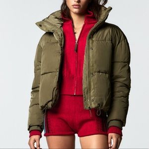 NWT army green Zara puffer